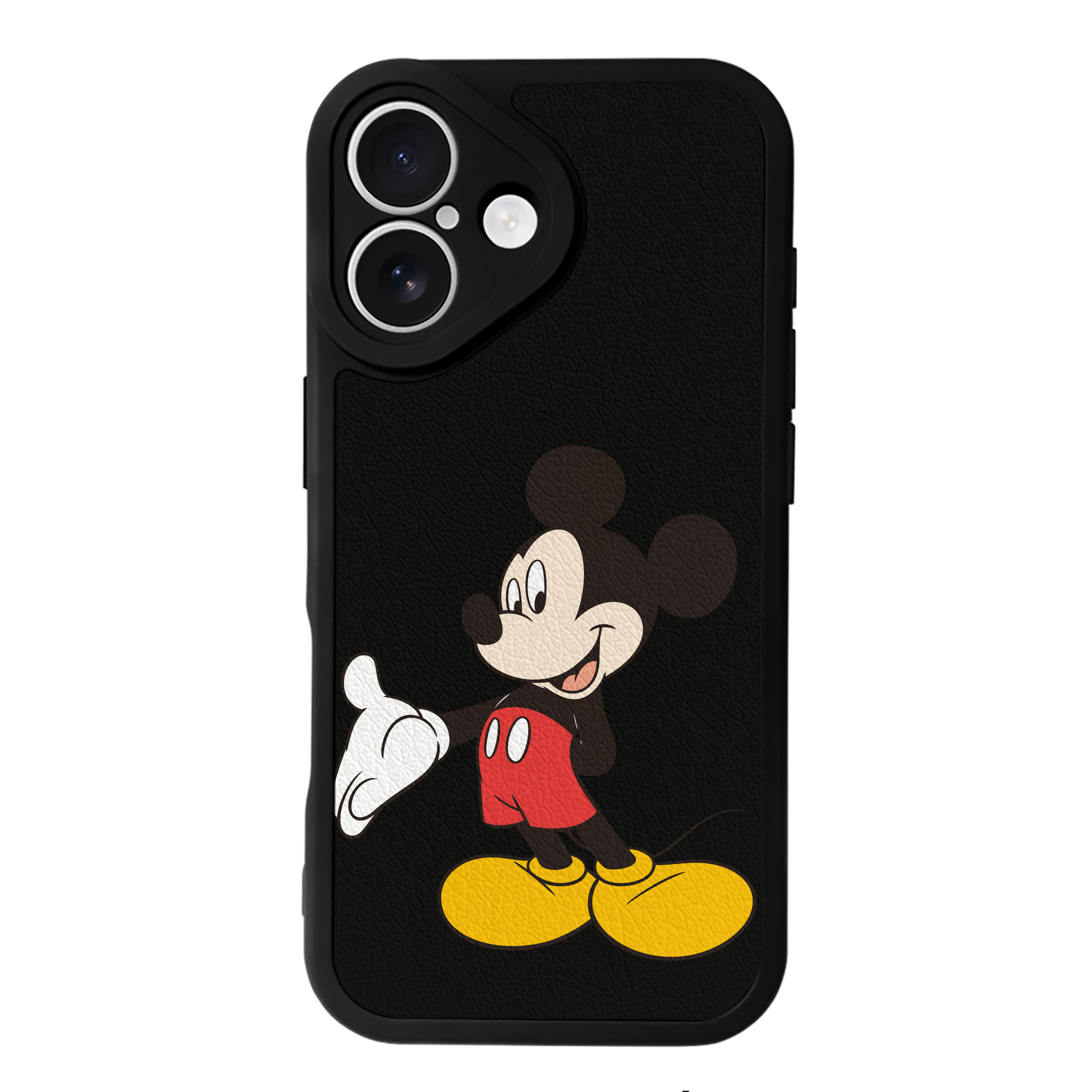 （画像用） ミッキーマウス Mickey Mouse 【iPhone 16シリーズ対応】シリコンスマホケース（レザー調） 材質：シリコン